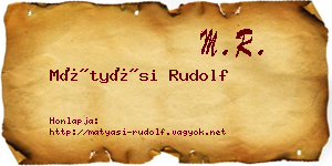 Mátyási Rudolf névjegykártya